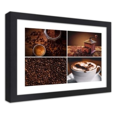 Quadro con cornice, MacinacaffÃ¨ e caffÃ¨ in grani -...