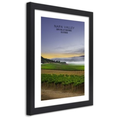 Quadro con cornice, Sera sulla Napa Valley - 70x100