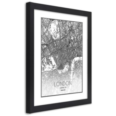 Quadro con cornice, Piano regolatore di Londra - 70x100