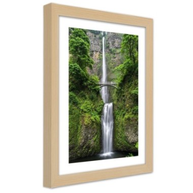 Quadro con cornice, Ponte su una cascata - 70x100