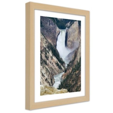 Quadro con cornice, Grande cascata in montagna - 70x100