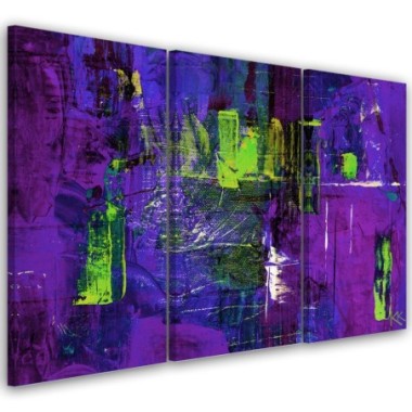 Quadro su tela 3 paneli, Astrazione dipinta a mano...