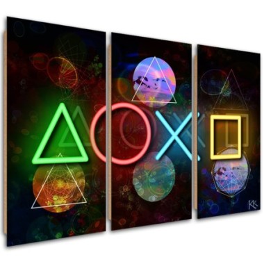 Quadro deco panel 3 paneli, Console di gioco - 90x60