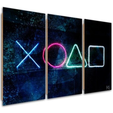 Quadro deco panel 3 paneli, Console di gioco - 90x60