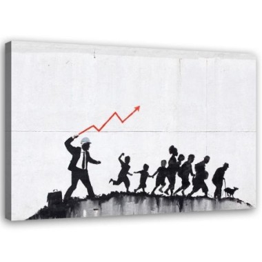Stampa su tela, Banksy Politica ecomonica - 120x80