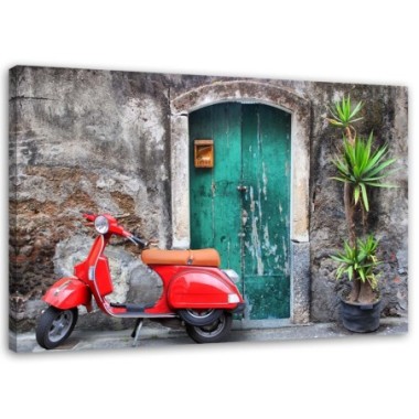 Stampa su tela, Scooter rosso - 120x80