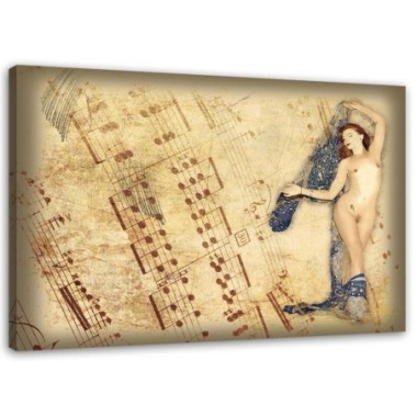 Stampa su tela, Donna nuda con foulard - 120x80