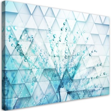 Quadro su tela, Dente di leone turchese in gocce di...