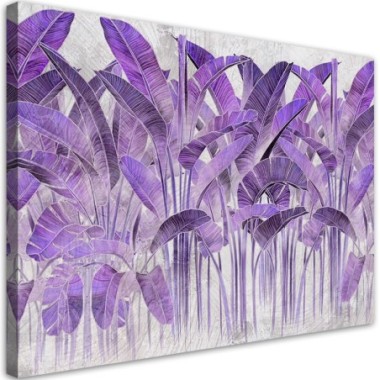 Quadro su tela, Foglie di banana viola - 120x80