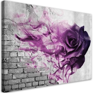 Quadro su tela, Rose viola su uno sfondo con i...