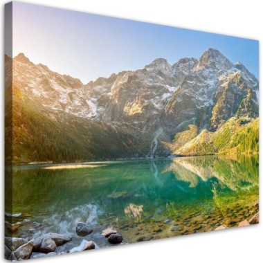 Quadro su tela, Lago in montagna - 120x80