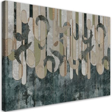 Quadro su tela, Astrazione delle piante nei colori...