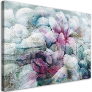 Quadro su tela, Foglie colorate di acquerello - 120x80