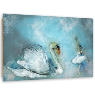 Quadro deco panel, Cigno e ballerina - 120x80