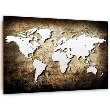 Quadro deco panel, Vecchio mappamondo vintage - 120x80