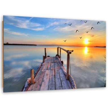 Quadro deco panel, Tramonto su un lago - 120x80
