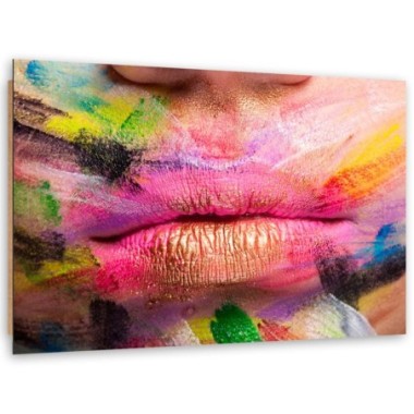 Quadro deco panel, Labbra colorate - 120x80