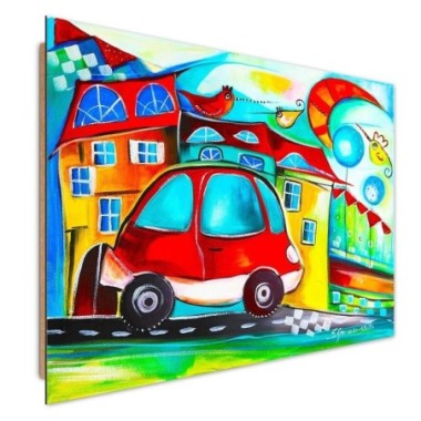 Quadro deco panel, Auto rossa - 120x80