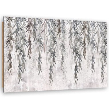 Quadro deco panel, Piante tropicali in grigio su...