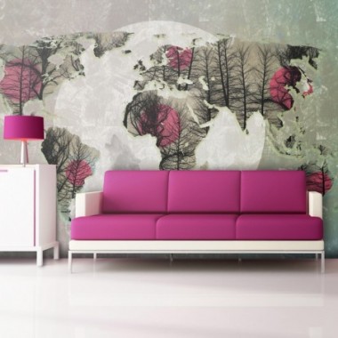 Fotomurale - Map of the World - Howling to the moon...