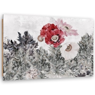Quadro deco panel, Poppie rosse dipinte in giardino...