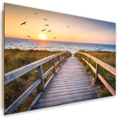 Quadro deco panel, Sunset Sea Beach - 120x80