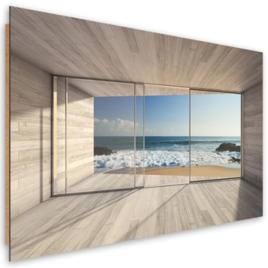 Quadro deco panel, Vista mare dalla finestra - 120x80