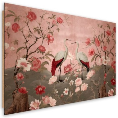 Deco panel picture, Chinoiserie Flowers and Birds -...