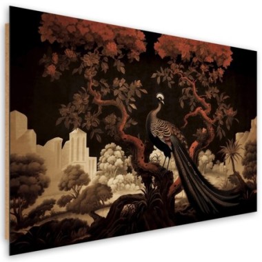 Deco panel picture, Peacock Animal Tree - 120x80