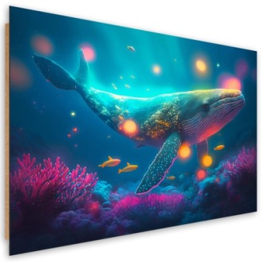 Deco panel print, Magic whale - 120x80
