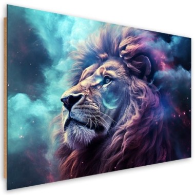 Deco panel print, Lion Abstraction Blue - 120x80