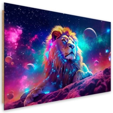 Deco panel print, Neon Lion Abstraction - 120x80