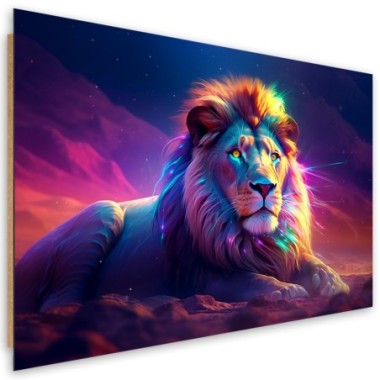 Deco panel print, Neon Lion Africa - 120x80