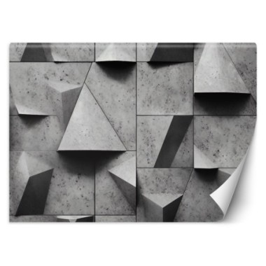 Wallpaper, Geometric shapes concrete 3D - 254x184