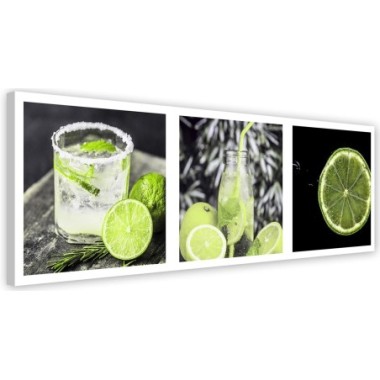 Quadro su tela, Panorama di bevande al lime - 150x50