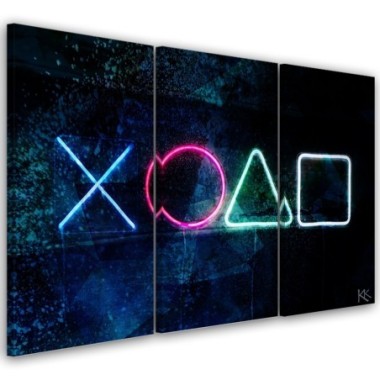 Quadro su tela 3 paneli, Console di gioco - 120x80