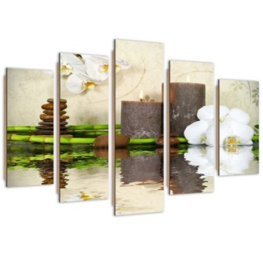 Quadro deco panel 5 parti, Composizione zen con...