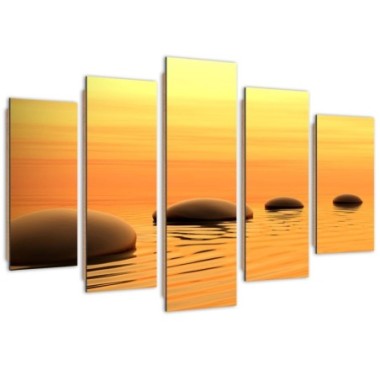 Quadro deco panel 5 parti, Composizione zen con...