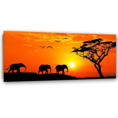 Quadro deco panel, Panorama della savana in Africa -...
