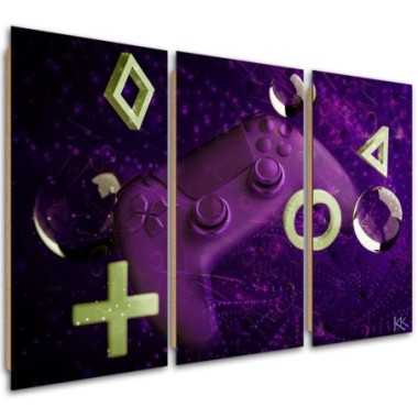 Quadro deco panel 3 paneli, Console di gioco - 120x80