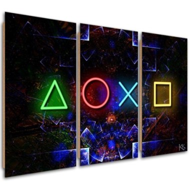 Quadro deco panel 3 paneli, Console di gioco - 120x80