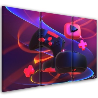 Quadro su tela 3 paneli, Impostato per il giocatore...