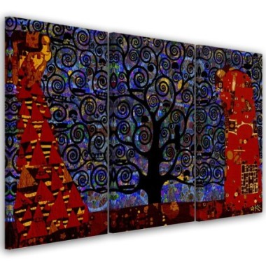 Quadro su tela 3 paneli, Blue Tree of Life...