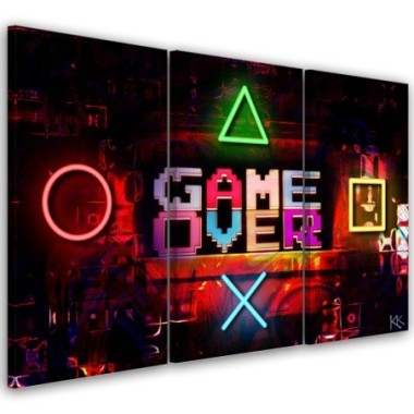 Quadro su tela 3 paneli, Gioco sul giocatore - 150x100
