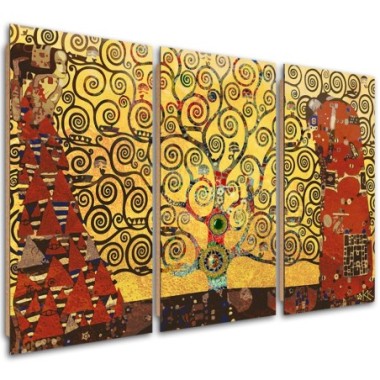 Quadro deco panel 3 paneli, Albero della vita - 150x100