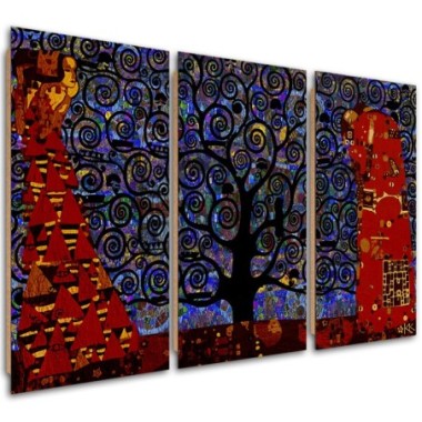 Quadro deco panel 3 paneli, Blue Tree of Life...