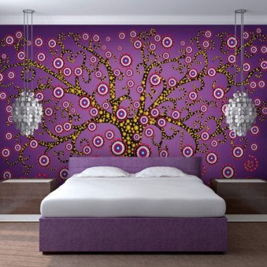 Fotomurale - astratto: albero (viola) - 200x154