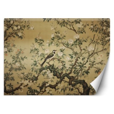 Wallpaper, Bird Abstract Chinoiserie - 300x210