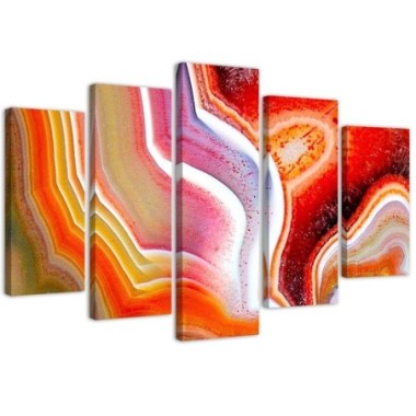 Quadri Quadro 5 pezzi Stampa su tela Astrazione...