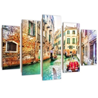 Quadro deco panel 5 parti, Un viaggio a Venezia -...